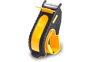 TENDO° Tendo Premium Tape Dispenser, Tape Gun for Packing Boxes, Parcel Packing Tape Dispenser, Ergonomic Tape Dispenser for 2" Packing Tapes, Light Tape Gun for Packing Boxes - Yellow