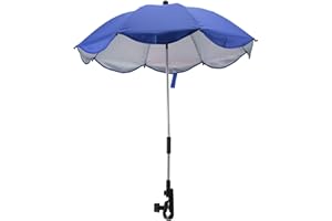 14in Baby Kinderwagen Sonnenschirm, Universal-Baby-Kinderwagenschirm mit Klemme -Schutz Einstellbar Kinderwagen Sonnenschirm Sonnenschirm für Kinderwagen, Stubenwagen, Rollstuhl (Saphirblau