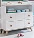 Produktbild Dreams4Home Wickelkommode 'Lund' - Kommode, Wickelschrank, Schrank, Wickelablage, Wickeltisch, Regal, 1 offenes Fach, 2 Schubkästen, Babyzimmer, Kinderzimmer, B/H/T: 91 x 93 x 75 cm, in Alpinweiß/farbliche Absätze in Eiche Sägerau