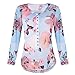 Produktbild Blusen Damen Langarmshirt Chiffon Unregelmäßige Shirts Pullover Frau Sweatshirt Blumen Bedruckte Bluseshirt Taste T-Shirt Elegant Hemd Top Bluse,ABsoar