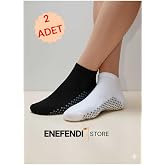 2 &Ccedil;ift Kaydırmaz Unisex Yoga, Pilates, Tavaf &Ccedil;orabı | Spor Patik &Ccedil;orap |Siyah |Beyaz 36-40