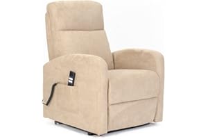 POLTRONE ITALIA Poltrona Relax Elettrica 2 motori, reclinazione indipendente schienale pediera seduta indeformabile microfibra elevabile alzapersona anziani disabili Cammello