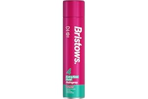 BRISTOWS Bristow's Extra Firm Hold Hairspray (pack of 6) up to 24 hours hold, tames flyaways, non-sticky, Vegan, protects against humidity, 400ml.