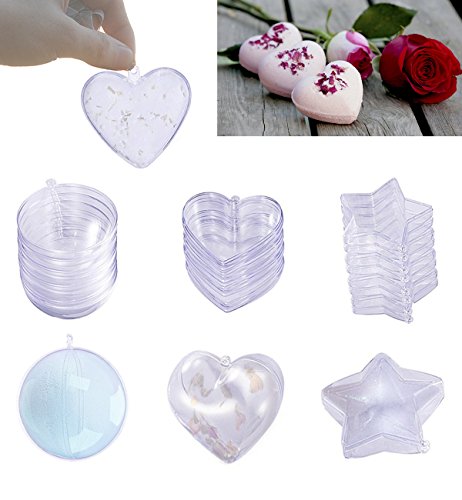 UClever Seifenform Bad Bomben Form für DIY Handwerk und Weihnachtskugel-Verzierungen, 3 Größe 15 Set