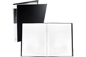 ASelected Książka ekspozycyjna A3, 40 kieszeni, książka prezentacyjna z przezroczystymi plastikowymi rękawami, 80 widoków, format A3, do malowania, dzieł sztuki, portfolio, projektów, szkoły, uczelni,