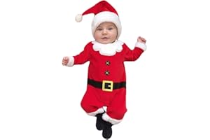 GENERISCH Weihnachten Kostüm Baby Kleidung Mädchen Jungen 0-3 Monate, Baby Overall Winter, Christmas Santa Elf Babykleidung Strampler, Grün Walkoverall Outfit, Neugeborenen Geschenk Set Mode