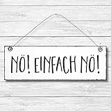  Nö Einfach Nö - Dekoschild Türschild Wandschild Holz Deko Schild 10x30cm Holzdeko Holzbild Deko Schild Geschenk Mitbringsel Geburtstag Hochzeit Weihnachten