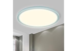 ‎LQWELL LQWELL® Lampa Sufitowa LED, Wodoodporna Lampa Łazienkowa IP44 Okrągła Płaska 18W 4000K 1600lm Cienka Do Salonu Łazienka Sypialnia Kuchnia Piwnica Biuro, 220 * 24mm