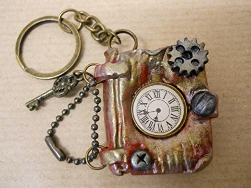 Handmade Steampunk Mini Book Charm Or Keyring. With Gift Box.