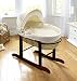 Kinder Valley Dimple on Palm Moses Basket and Walnut Rocking Stand Bundle (Cream)