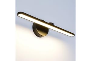 TYhogar Applique murale LED pour miroir de salle de bain - 40 cm - 12 W - 3000 K - Noir