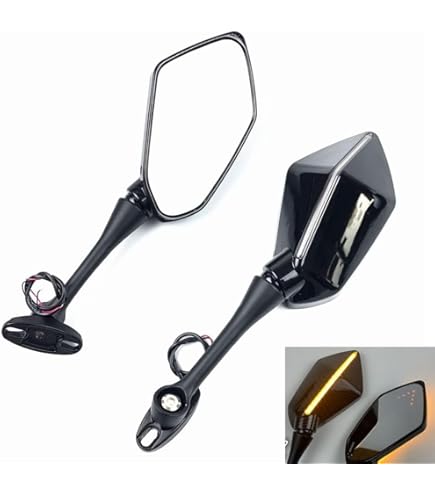SRPHERE Motorcycle Mirrors With Turn Signals Rearview Side Mirror