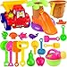 Produktbild YAKOK Sandspielzeug, 20er Sandkasten Spielzeug Strandspielzeug Sand Spielzeug mit Eimer, Sandformen Schaufel für Baby, Kleinkinder, Kinder, Mädchen, Junge