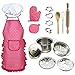 Produktbild DAN DISCOUNTS Schürzen-Set, Kinderschürze, Kinder-Kochschürze und 5 Stücke Edelstahl-Kochtopf-Set Kinderspielzeug