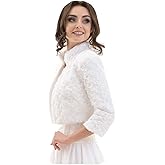 Familientrends Stola Bolero Brautjacke - Webpelz Cape Mit Satinband