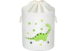 HOTUT Cesto portabiancheria per Neonati, Cesto Rotondo Pieghevole in Cotone per Bambini, Contenitore con Maniglia per l'infanzia, Nursery, dormitorio