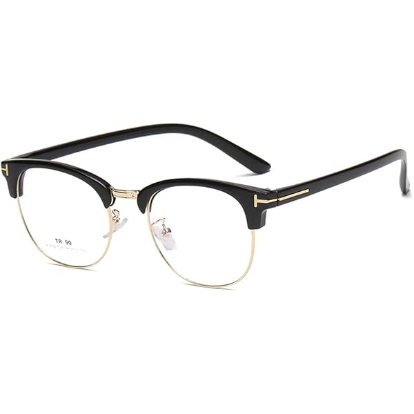 Lunettes De Vue Unisexe Vintage – Monture 1/2 Métal – Verres Transparents Anti-reflet – Taille 49-21-139mm – Style Rétro - 7
