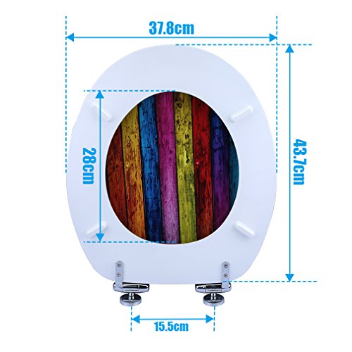 pumice® bequem Klodeckel mit Holzfarbe MDF Toilettenklappen / WC-Sitz,2 Jahren Garantie - 6