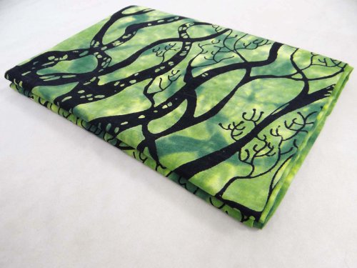 Handicrunch Baum-Druck Wandteppiche Tischläufer Grün Twin Size Bettbezug Indien 82 X 57 Zoll - 5