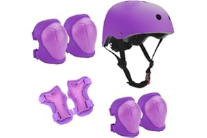 Neuytiky Set di ginocchiere per bambini con casco, set di protezioni per bambini 3-10 anni, ginocchiere per bambini, ginocchiere e gomiti per bambini, attrezzatura di protezione in linea per