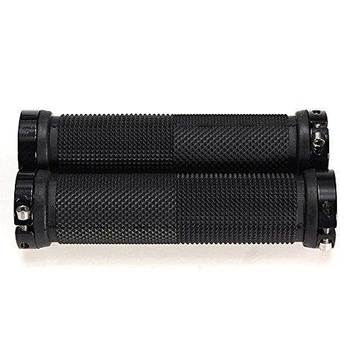 F-eshiat BLACK DOUBLE LOCK ON LOCKING BMX MTB MOUNTAIN BIKE CYCLE BICYCLE HANDLE BAR GRIPS