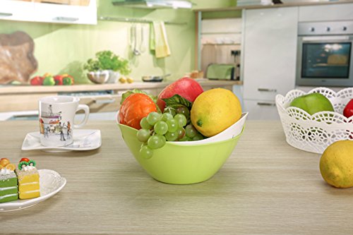 2-in-1 Mehrzweck drehbar Ablauf Korb Lebensmittel Sieb faltbar abtropfsieben Silikon Küche Sieb für Gemüse Obst Küche Werkzeug - 6