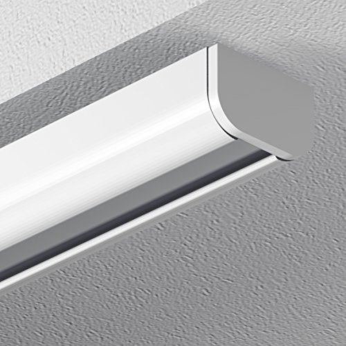 GARDUNA 120cm Schleuderschiene Gardinenschiene Vorhangschiene, Aluminium, weiss, glatte, glänzende Oberfläche, 1-läufig