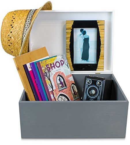 Universal Holzkiste mit Deckel für Aufbewahrung – Kiefer Zweifarbig Lackiert – ca. 33 x 24 x 16 cm – Venkon ® - 8