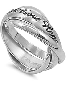 Ring aus rostfreiem Stahl - Glaube Liebe Hoffnung