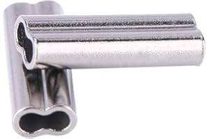 ALOMEJOR Fishing Line Tube Barrel Crimp Sleeves Fishing Line Tube High Strength Brass Copper Tube Connector Inside Diameter 1.2mm*10mm(1.4mm*10mm)