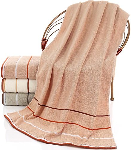 Suhang bath towel Pure Cotton 3 Multimedia Towels Soft Absorbent Cotton Waffle Bathrobes Couples Face Towels, Multimedia Towels Khaki ,140X70Cm