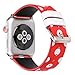 Price comparison product image WONMILLE Apple Watch Band for Women 38mm, iWatch Bands Leather Band Replacement Strap with Stainless Steel Clasp for Apple Watch Series 3,Series 2,Series 1,Sport, Edition (Red White-Dots)