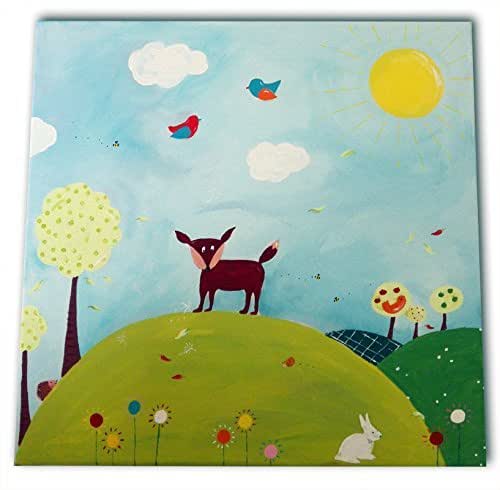 Fox Painting Canvas Kids Art Nursery Decor Amazon Co Uk Handmade