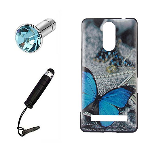 Lusee Funda de Silicona para Leagoo M8   M8 Pro 5 7 Pulgada la Silicone de TPU del Gel Suave Cascara C  scara a Parachoques la Caja Posterior  Mariposa azul   Stylus Enchufe del Polvo