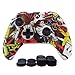 Produktbild Hikfly Xbox One Controller Hülle Ärmel Haut Silikon Griff Anti-Rutsch Öl Gel Abdeckung Cover Case für Xbox One S/ One X Controller (1 x Hülle +8 x Thumb Griffe)(weiße Dragon)