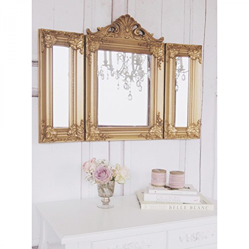 Spiegel – Barocker Wandspiegel in Shabby Chic Gold - 3