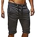 Produktbild Bonboho Herren Shorts Streifen Kurzhose Sporthose Jogginghose Kordel Regular Fit Trainingsshorts Freizeithose Trainingshose