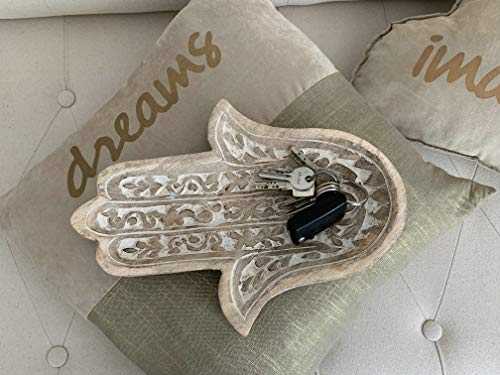 Bandeja vaciabolsillos Madera Mango Hamsa decape