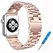Produktbild Woodln für Apple iWatch Series 1 Series 2 Edelstahl Uhrenarmband Strap Replacement Wrist Band Armband für Apple Watch 42 mm/38 mm (38MM, RoseGold)