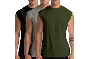 HOLURE Pack de 1, 3 ou 5 Débardeurs de Gym en Coton pour Hommes - Débardeurs sans Manches de Training, t-Shirts athlétiques, débardeurs Musculaires pour entraînement et Bodybuilding.