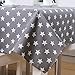 Produktbild GWELL Premium Sterne Tischdecke Eckig Dick Segeltuch Tischtuch Pflegeleicht Schmutzabweisend Tischwäsche grau 140*180cm