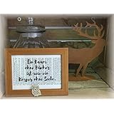 bedruckte Buchseite mit Bilderrahmen Ein Raum ohne Bücher ist wie ein Körper ohne Seele Deko Bild Schild Spruch