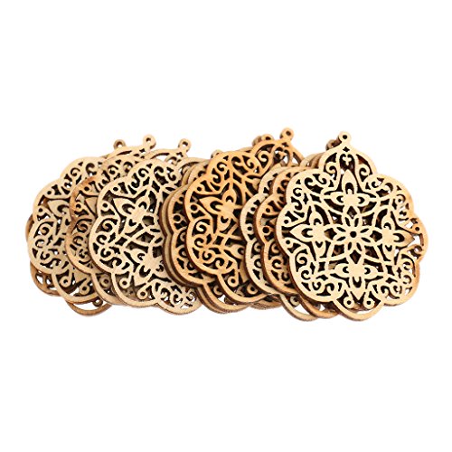 MagiDeal 10pcs blumen klein-Anhänger Deko Basteln Aufhängen Naturholz Schild, Wegbeschreibung,Dekoration, Handwerk - 2