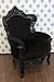 Produktbild Casa Padrino Barock Sessel King Schwarz/Schwarz - Möbel Antik Stil