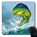 Produktbild Luancrop Mauspads für Computer Natur Grüner Ozean Mahi Delphin Fische auf wild lebenden Tieren Blaues Dorado Fischen-Salzwasser Großes Entwurfs-Lebensmittel-rutschfeste längliche Spiel-Mausunterlage
