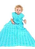 Slumbersac Summer Baby Sleeping Bag Light Weight approx. 0.5 Tog - Simply Teal Stars, 6-18 months/90cm