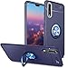 Produktbild Huawei P20 Pro Handyhülle,ZCXG Huawei P20 Pro Hülle Silikon mit Ring Slim 360 Grad Drehbarer Ständer und Handyhalterung Auto Magnet Ring Case Schutzhülle für Huawei P20 Pro Blau