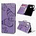 Price comparison product image Case for Huawei Y7 Prime 2019/ Huawei Y7 Pro 2019/ Huawei Y7 2019, Flip Folio Case Kickstand Card Slots Embossed Butterfly PU Leather Wallet Case Shockproof Soft TPU Inner Bumper Light Purple