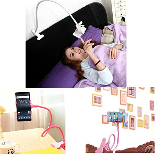 Handyhalterung Universal Handyhalter Lazy Mount Schwanenhals bis 55cm LÃ¤nge frei einstellbar 360Â° drehbar mit Kugelgelenk fÃ¼r alle Handy/Smartphone-Modelle bis 11,5cm Breite Clip Holder WeiÃŸ wortek