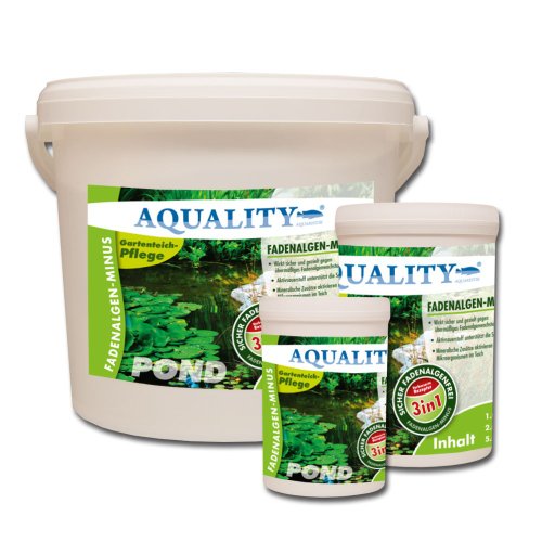 AQUALITY Fadenalgen-Minus 5.000 g für Ihren Gartenteich (GRATIS Lieferung innerhalb Deutschlands – Wirkt sofort, sicher, dauerhaft und gezielt gegen Fadenalgen. Zusätzlich wird die Wirkung mit Aktivsauerstoff unterstützt. Qualität direkt vom Hersteller – Fadenalgenmittel, Algenvernichter und Algenentferner für Ihren Teich) - 3